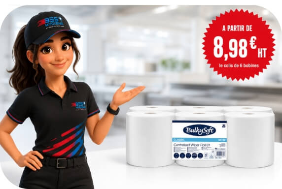 Essuie-mains à dévidage central 450 feuilles · colis de 6 · prix d'appel